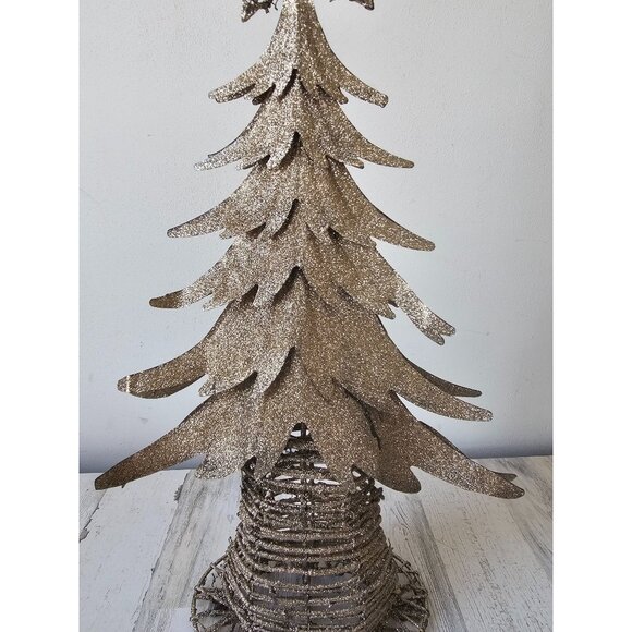 Pier 1 glitter tree metal star Xmas decor sparkle unique - Picture 3 of 9